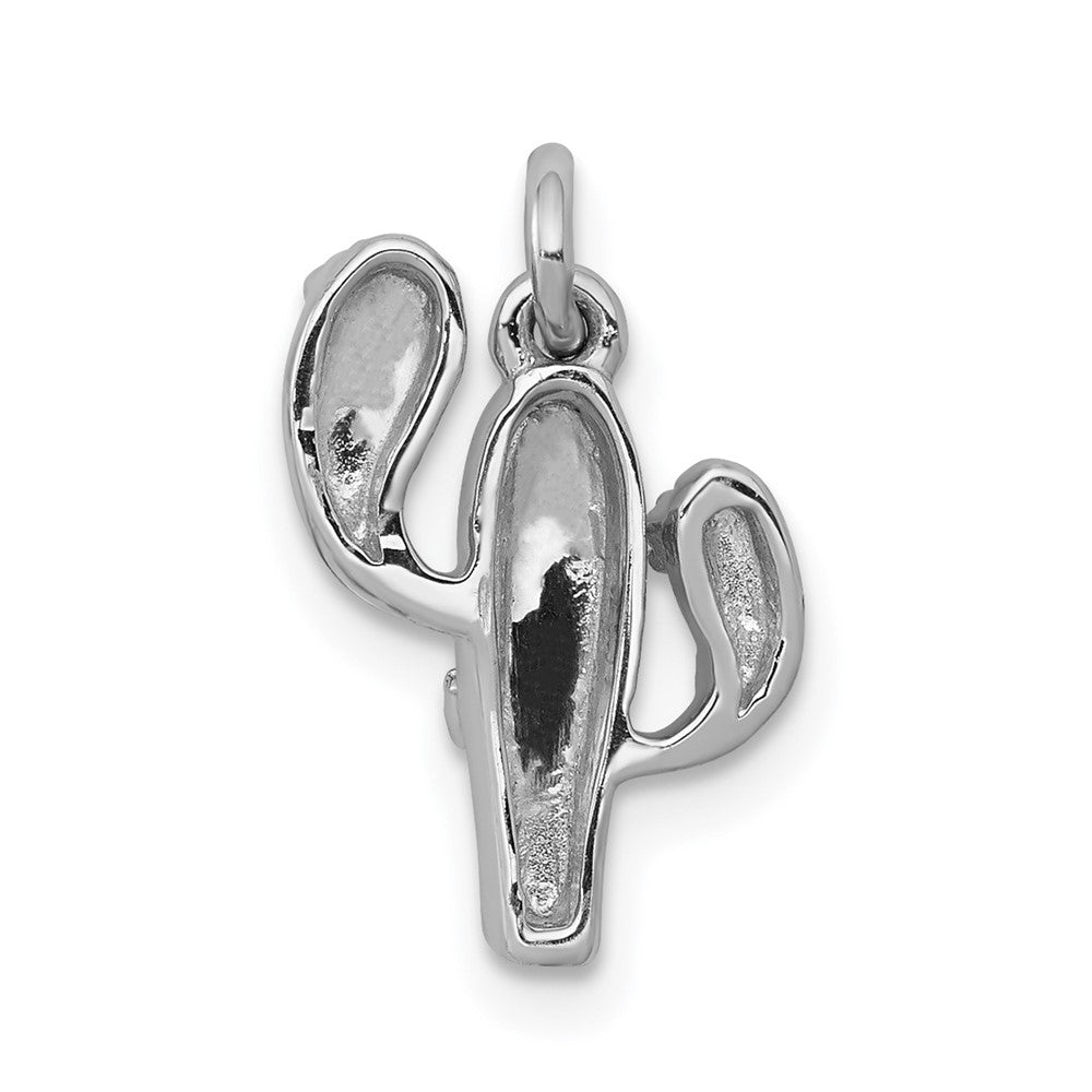 14k Weißgold Anhänger Kaktus mit 0,03 ct. echtem Diamant