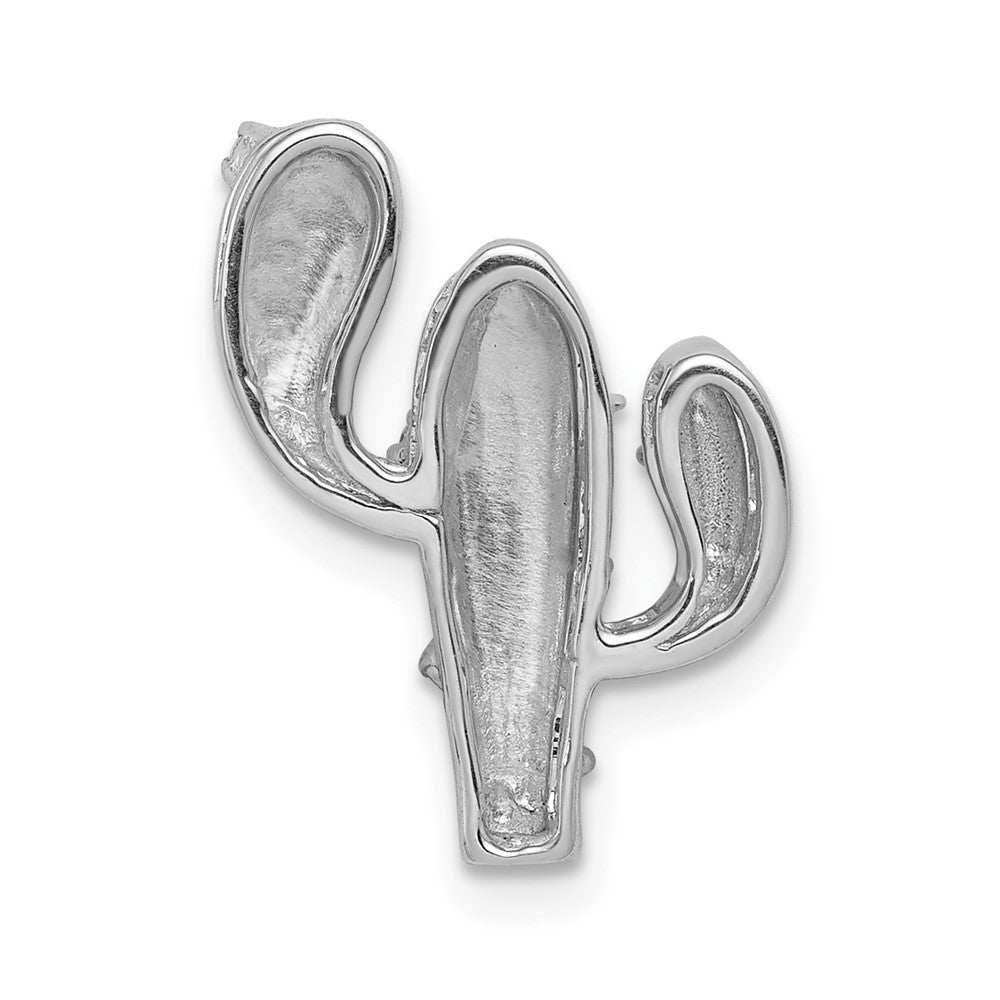 14K Weißgold Kaktus-Anhänger mit 0,10 ct. echten Diamanten