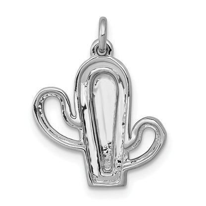 14 Karat Weißgold Anhänger Kaktus mit 0,2 ct. echtem Diamant