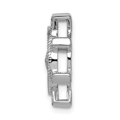 14K Weißgold 0,2 ct. Echter Diamant Schiffsrad-Anhänger