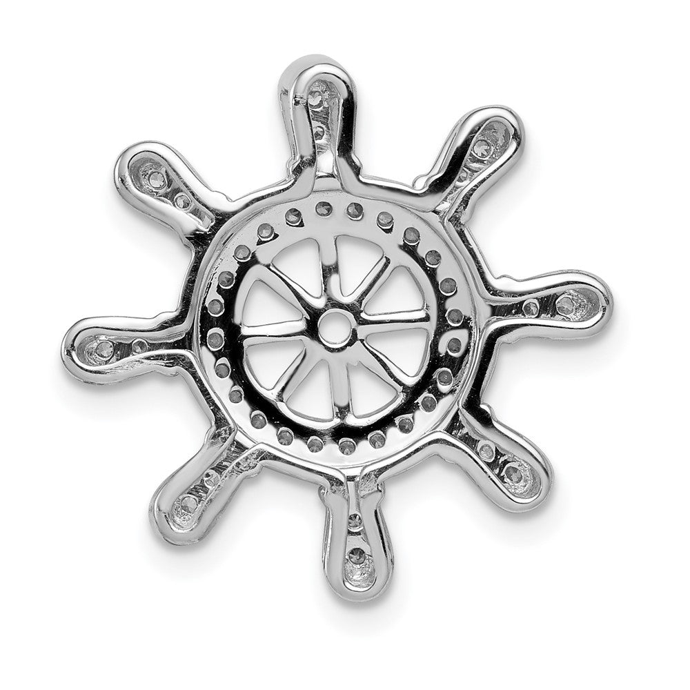 14K Weißgold Steuerrad-Anhänger mit 0,25 ct. echten Diamanten