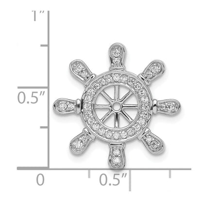 14K Weißgold Steuerrad-Anhänger mit 0,25 ct. echten Diamanten