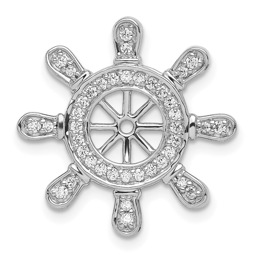 14K Weißgold Steuerrad-Anhänger mit 0,25 ct. echten Diamanten