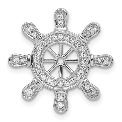 14K Weißgold Steuerrad-Anhänger mit 0,25 ct. echten Diamanten