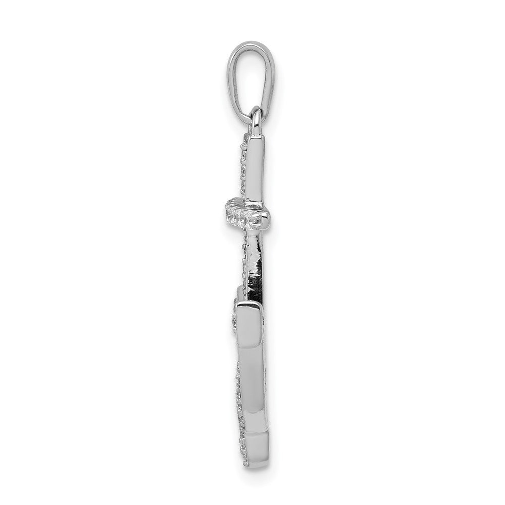 14 Karat Weißgold Anker-Anhänger mit Labordiamant, 0,25 ct., VS/SI+ G+