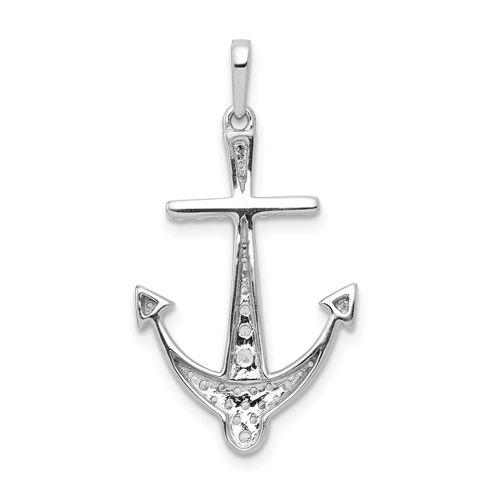 14k Weißgold Anhänger mit 0,25 ct. echten Diamanten in Anker-Design
