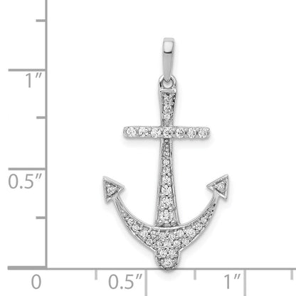 14k Weißgold Anhänger mit 0,25 ct. echten Diamanten in Anker-Design