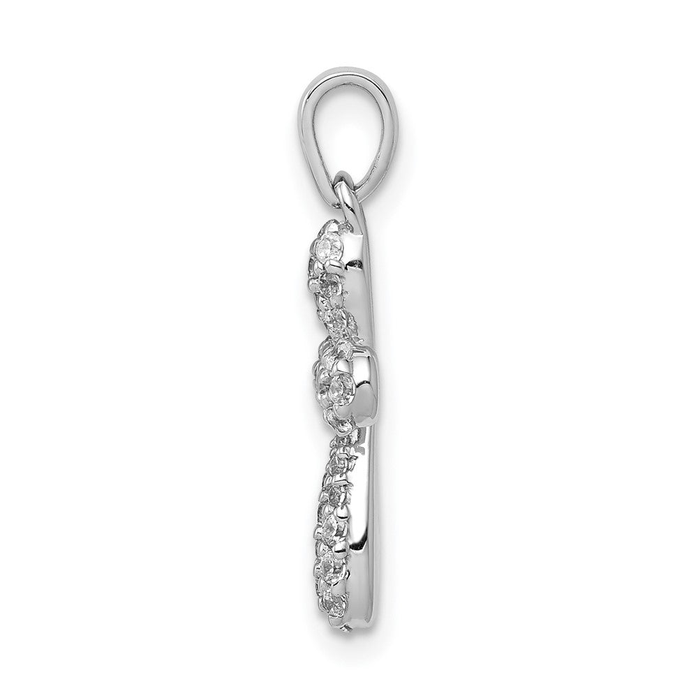 14K Weißgold Kreuzanhänger mit 0,33 ct. echten Diamanten