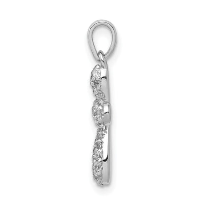 14K Weißgold Kreuzanhänger mit 0,33 ct. echten Diamanten