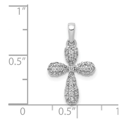 14K Weißgold Kreuzanhänger mit 0,33 ct. echten Diamanten
