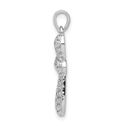 14K Weißgold Kreuzanhänger mit 0,625 ct. echten Diamanten