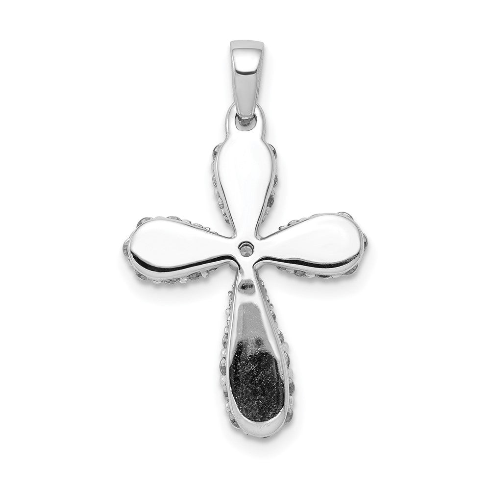 14K Weißgold Kreuzanhänger mit 0,625 ct. echten Diamanten