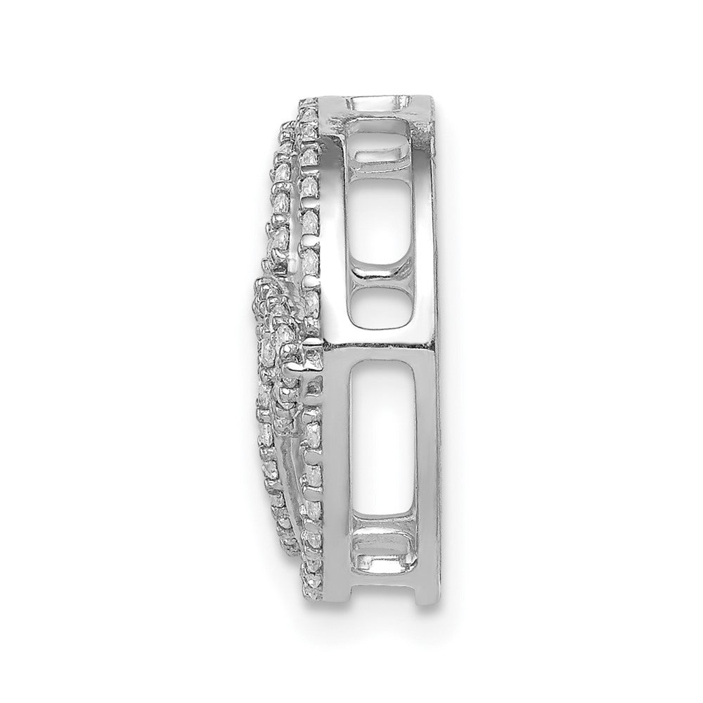 14K Weißgold Echt Diamant Keltisch Kreis Kette Anhänger
