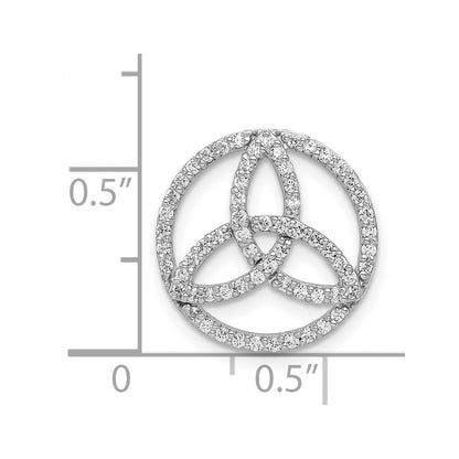 14K Weißgold Echt Diamant Keltisch Kreis Kette Anhänger