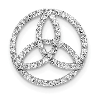 14K Weißgold Echt Diamant Keltisch Kreis Kette Anhänger