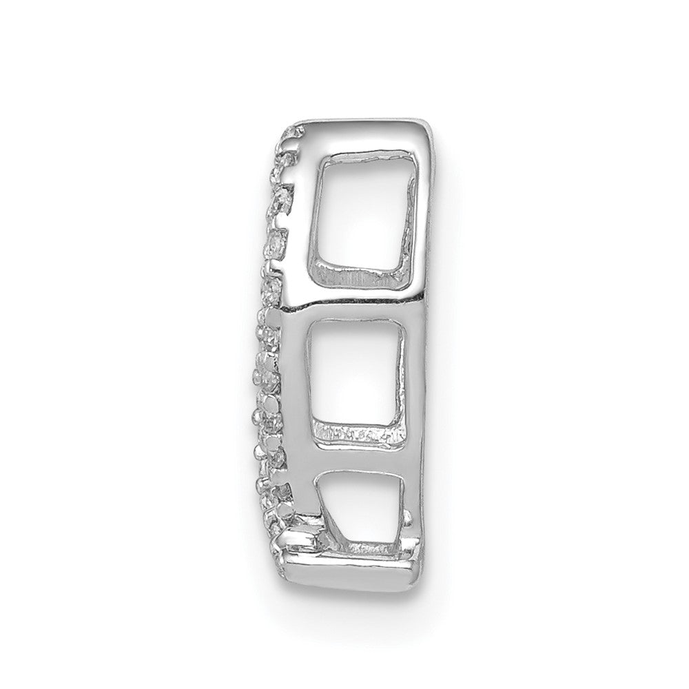 14K Weißgold 1/15ct. Echt Diamant Ichthus Kette Anhänger