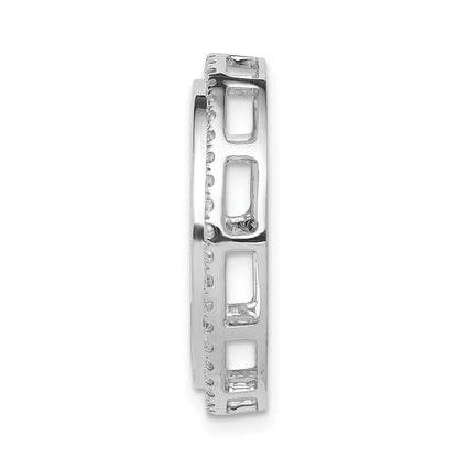 14K Weißgold 3/8ct. Echt Diamant Kreis & Kreuz Kette Anhänger