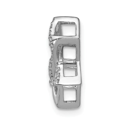 14K Weißgold 1/8ct. Echt Diamant Stern Of David Kette Anhänger