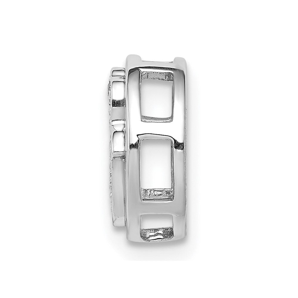 14K Weißgold 1/10ct. Echt Diamant Hamsa Kette Anhänger
