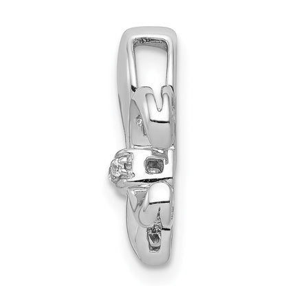 14K Weißgold.02ct. Echt Diamant Fleur De Lis Kette Anhänger