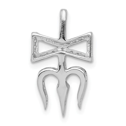 14K Weißgold 0,25 ct. Echter Diamant Trishula-Anhänger