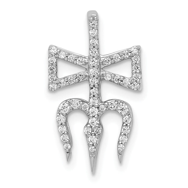 14K Weißgold 0,25 ct. Echter Diamant Trishula-Anhänger