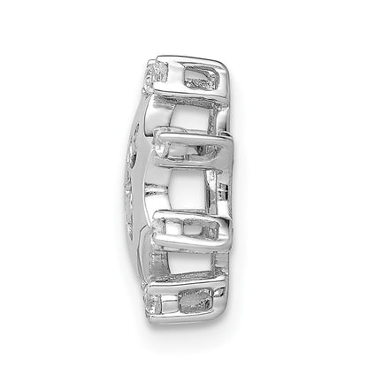 14K Weißgold 1/10ct. Echt Diamant Om Symbol Kette Anhänger