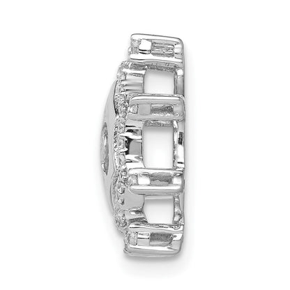 14K Weißgold 1/5ct. Echt Diamant Om Symbol Kette Anhänger
