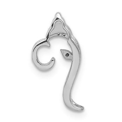 14K Weißgold 1/15ct. Echt Diamant und Rubin Akzente Ganesha/conch Anhänger