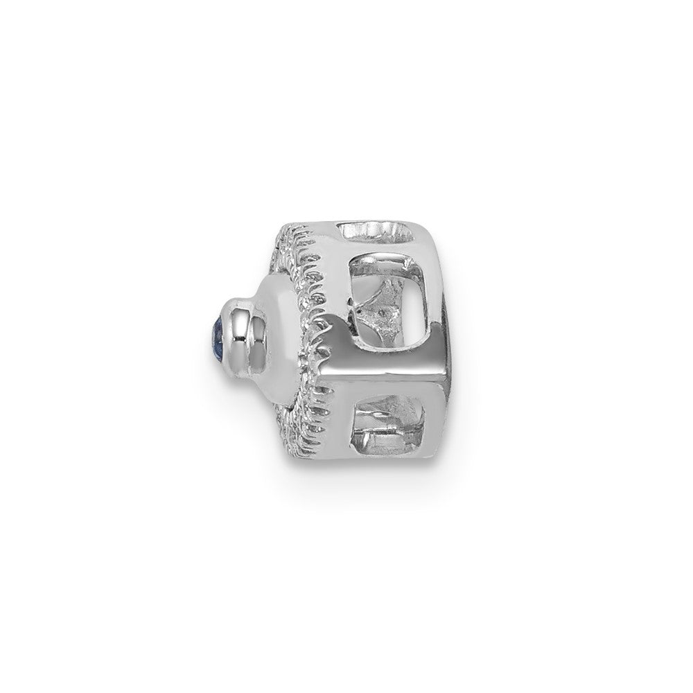 14K Weißgold Echt Diamant und Saphir Böse Auge Kette Anhänger