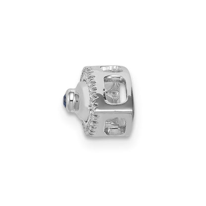 14K Weißgold Echt Diamant und Saphir Böse Auge Kette Anhänger