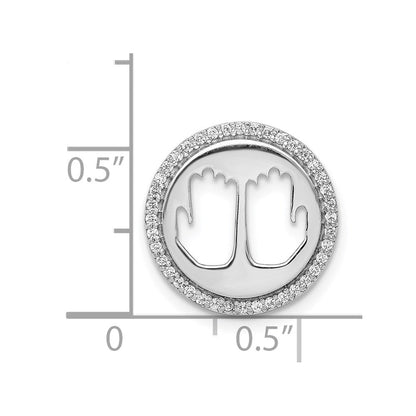 14K Weißgold 1/6ct. Echt Diamant Namaste Kette Anhänger