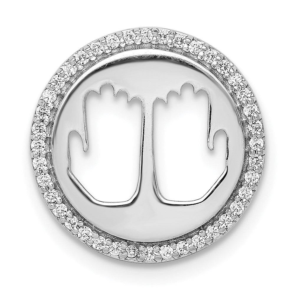14K Weißgold 1/6ct. Echt Diamant Namaste Kette Anhänger
