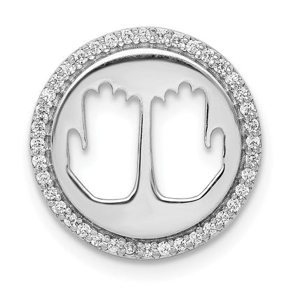 14K Weißgold 1/6ct. Echt Diamant Namaste Kette Anhänger