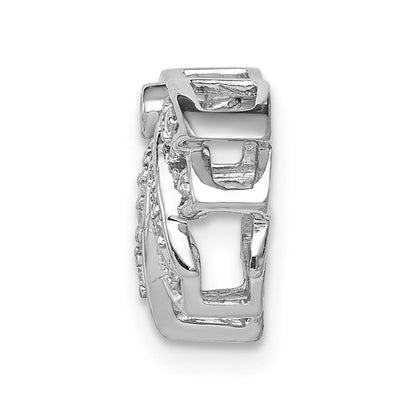 14K Weißgold 1/5ct. Echt Diamant Lotus Blume Kette Anhänger
