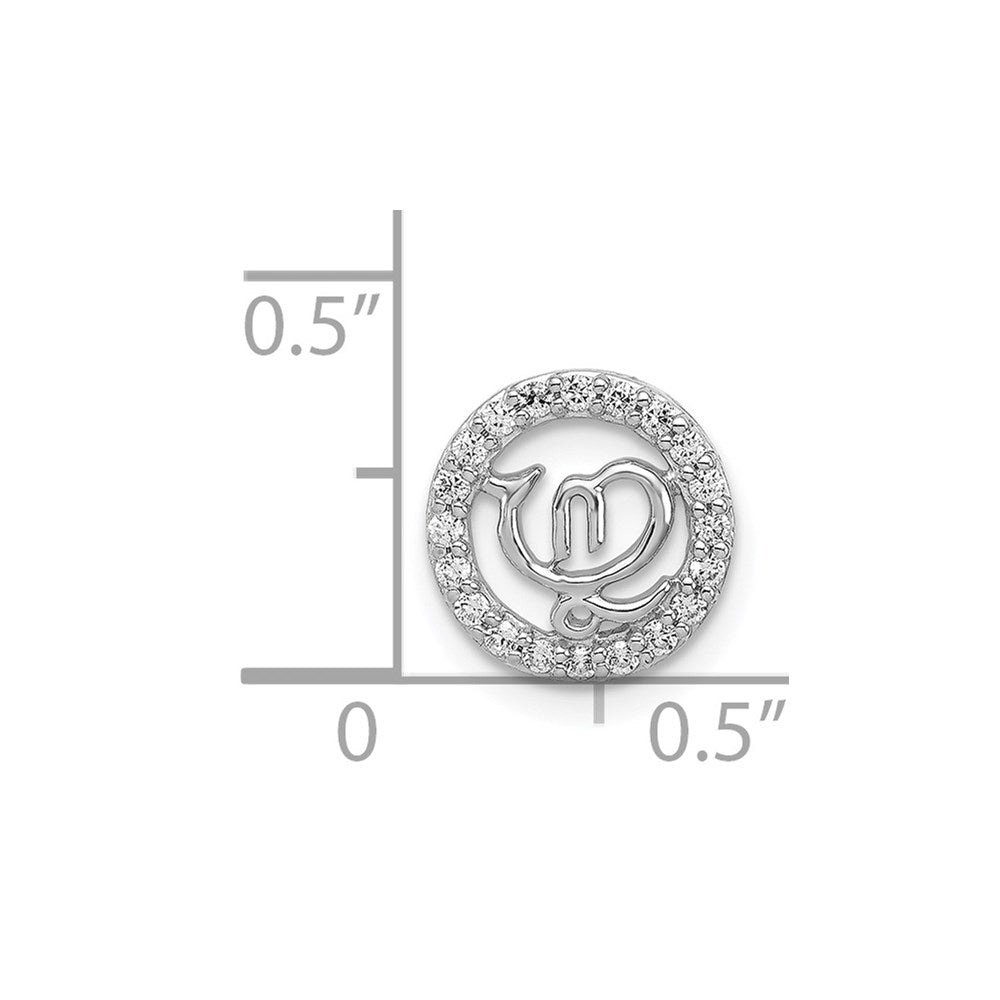 14K Weißgold 1/8ct. Echt Diamant Kette Anhänger