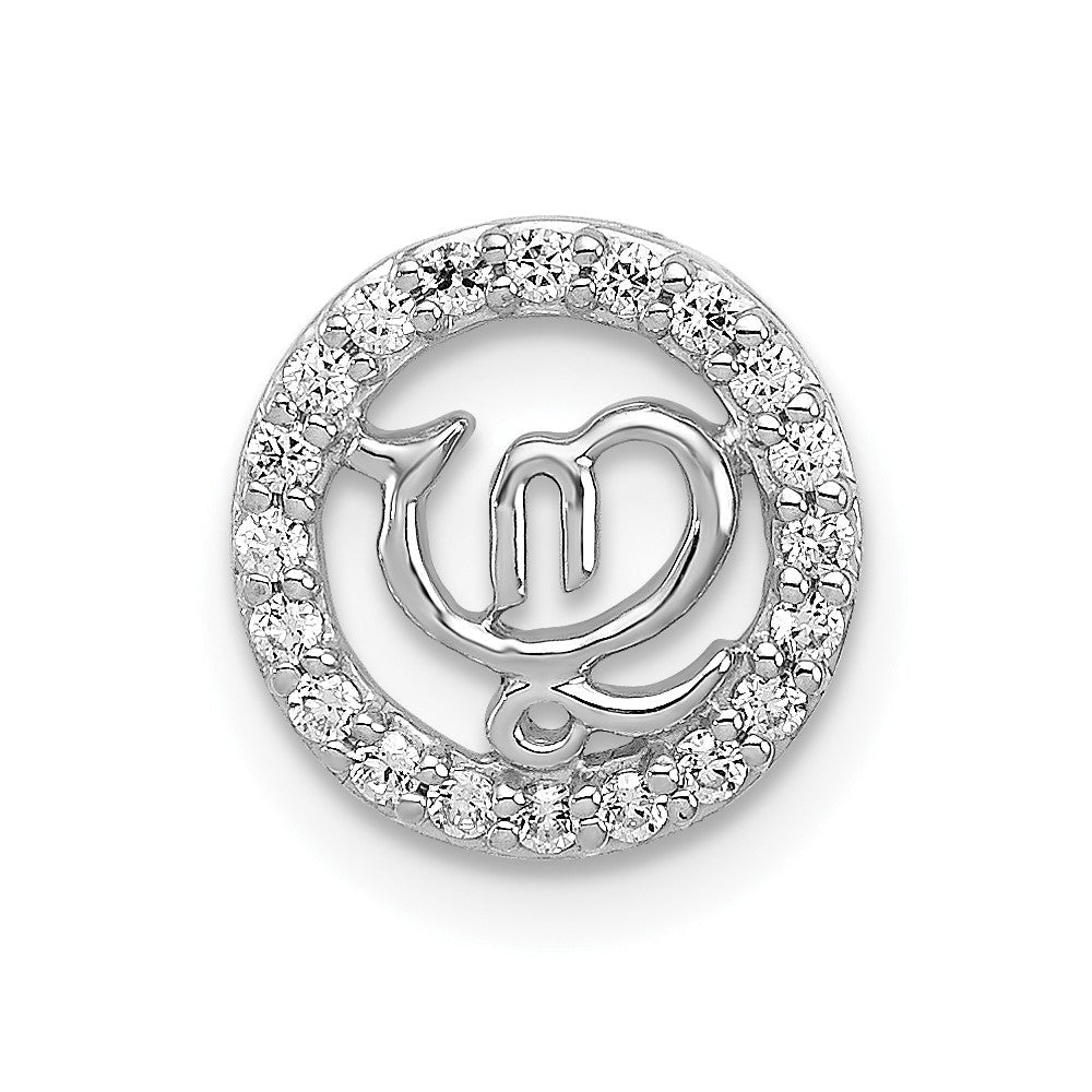 14K Weißgold 1/8ct. Echt Diamant Kette Anhänger