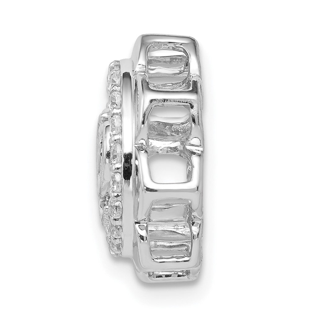 14K Weißgold 1/5ct. Echt Diamant Lotus mit Symbol Kette Anhänger