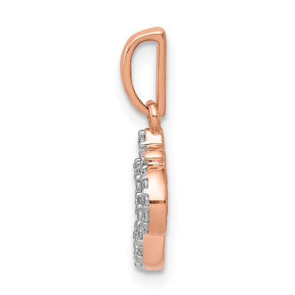 14K Roségold Anhänger mit echtem Diamant-Om-Symbol