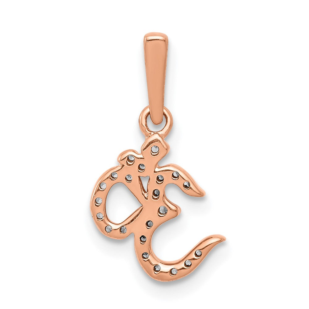 14K Roségold Anhänger mit echtem Diamant-Om-Symbol