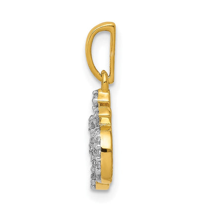 14K Gelbgold 0,16ct. echter Diamant Om-Anhänger