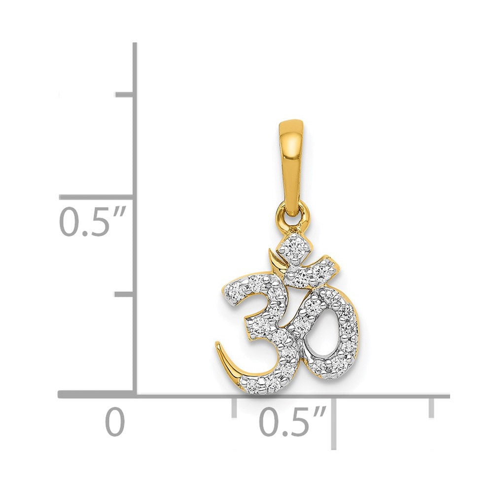 14K Gelbgold 0,16ct. echter Diamant Om-Anhänger