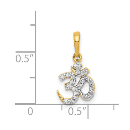 14K Gelbgold 0,16ct. echter Diamant Om-Anhänger