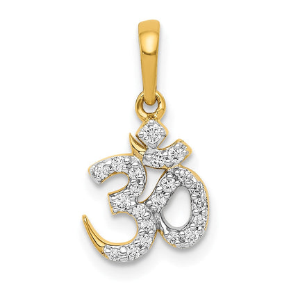 14K Gelbgold 0,16ct. echter Diamant Om-Anhänger