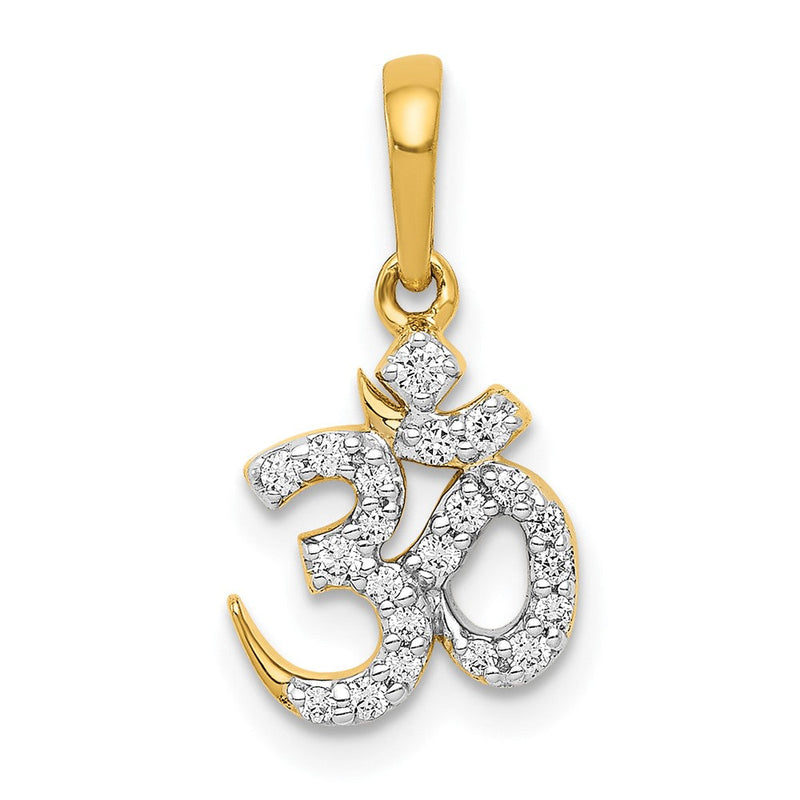 14K Gelbgold 0,16ct. echter Diamant Om-Anhänger