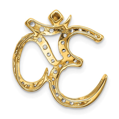 14K Gelbgold Gleitanhänger an Kette mit 0,375 ct. im Labor gezüchteten Diamanten, VS/SI+ G+
