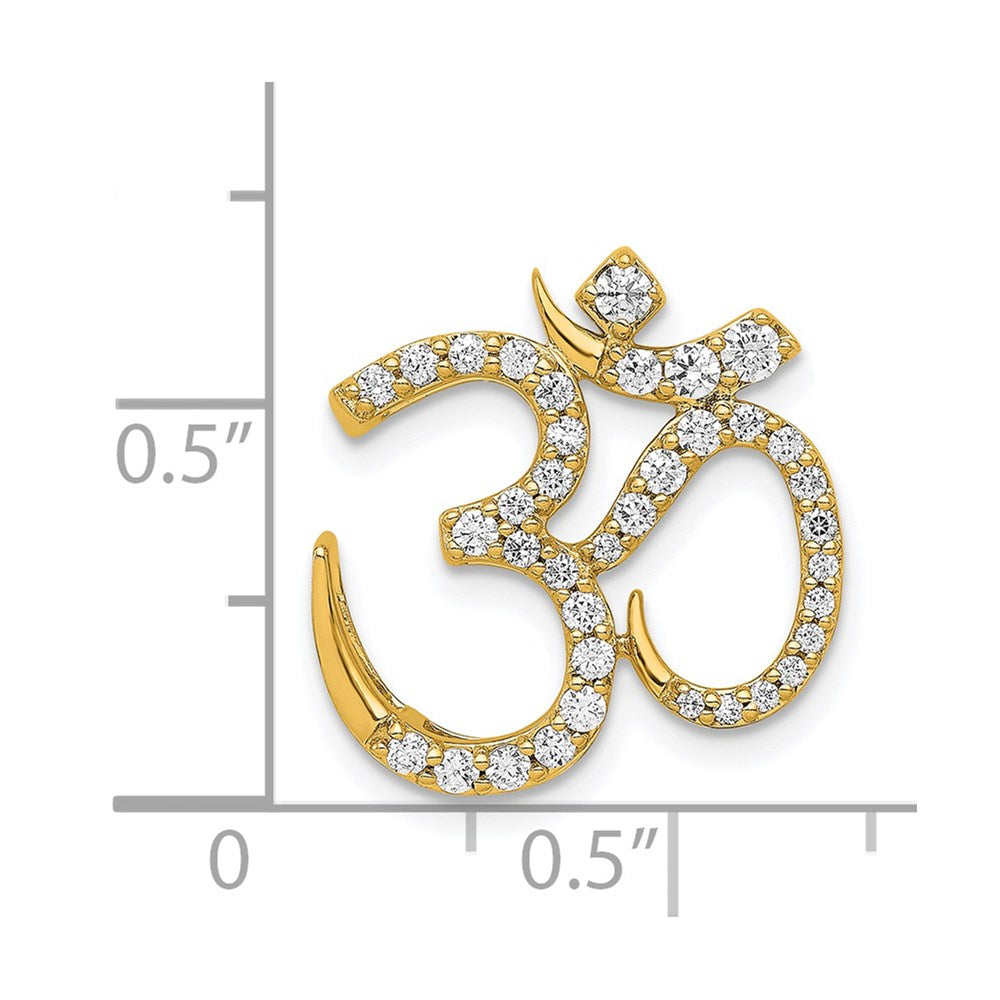 14K Gelbgold 3/8ct. Echt Diamant Om Kette Anhänger