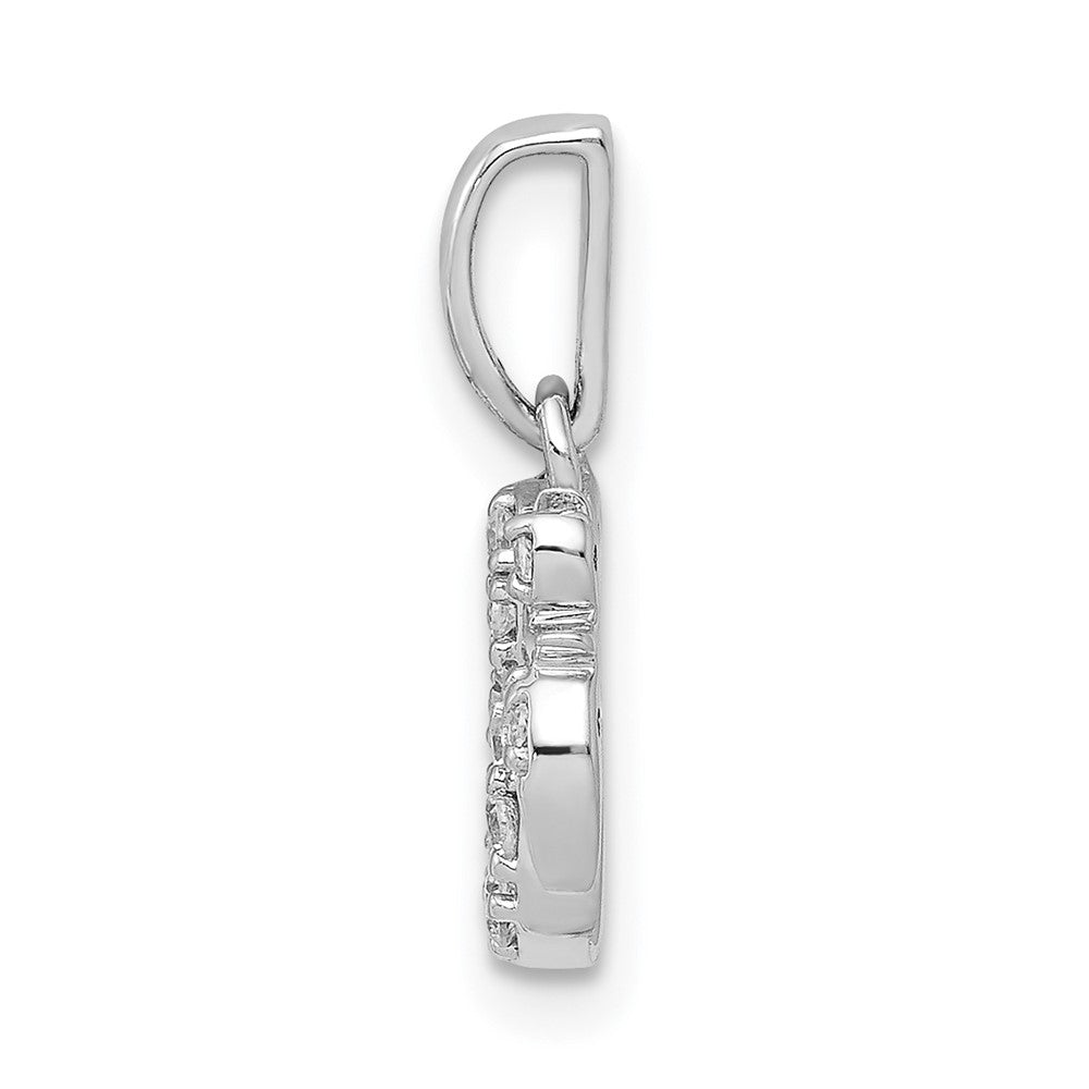 14K Weißgold 0,1 ct. Echtdiamant-Anhänger mit Om-Symbol