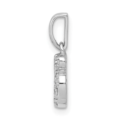 14K Weißgold 0,1 ct. Echtdiamant-Anhänger mit Om-Symbol
