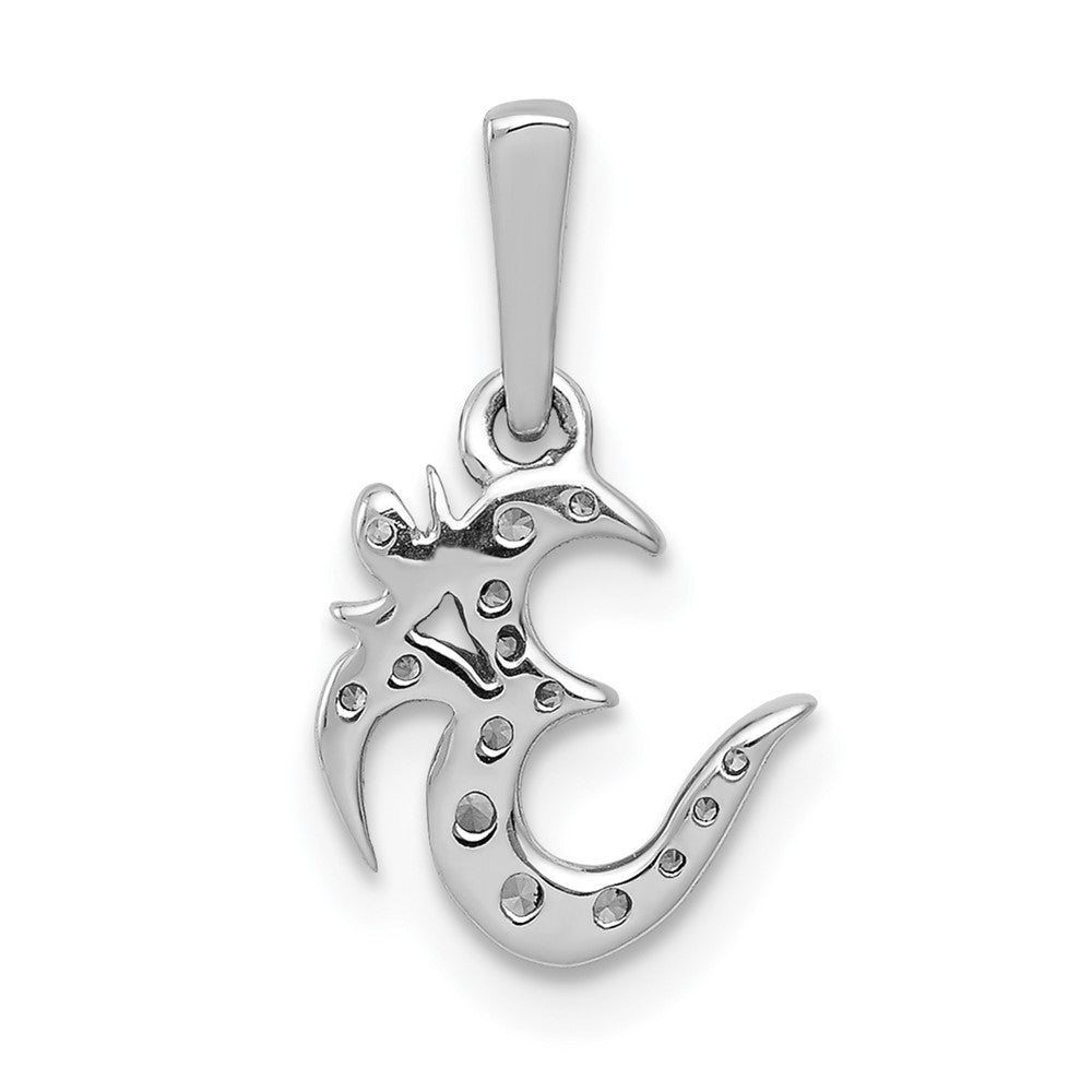 14K Weißgold 0,1 ct. Echtdiamant-Anhänger mit Om-Symbol